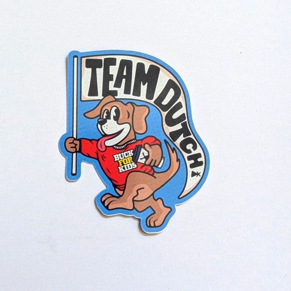 Team Dutch Dog Sticker - Blue and Red